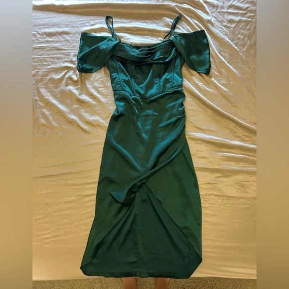 club london green dress Maddalena Light Green Bandeau Skater Maxi Dress – Club L London main image 1